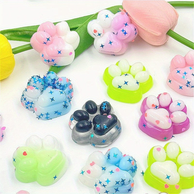 9pcs Gradient Cat Paw Squeeze Toys Set