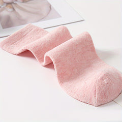 6 Pairs Solid Mid Tube Socks Women's Stockings