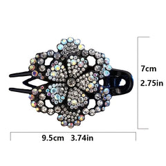 Rhinestone Flower Duck Billed Hair Clip Vintage Hairclip