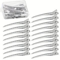 10pcs Silvery Metal Hair Clips for Styling, Salon Tool