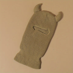 Monster Ears Ski Mask Balaclava Solid Beanie Y2K Knit Hat