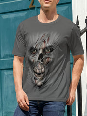Halloween Skeleton Print Men's Graphic Crew Neck T-shirt