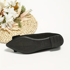 Women's Pointed Toe Flat Shoes with Buckle Decor Soft Sole