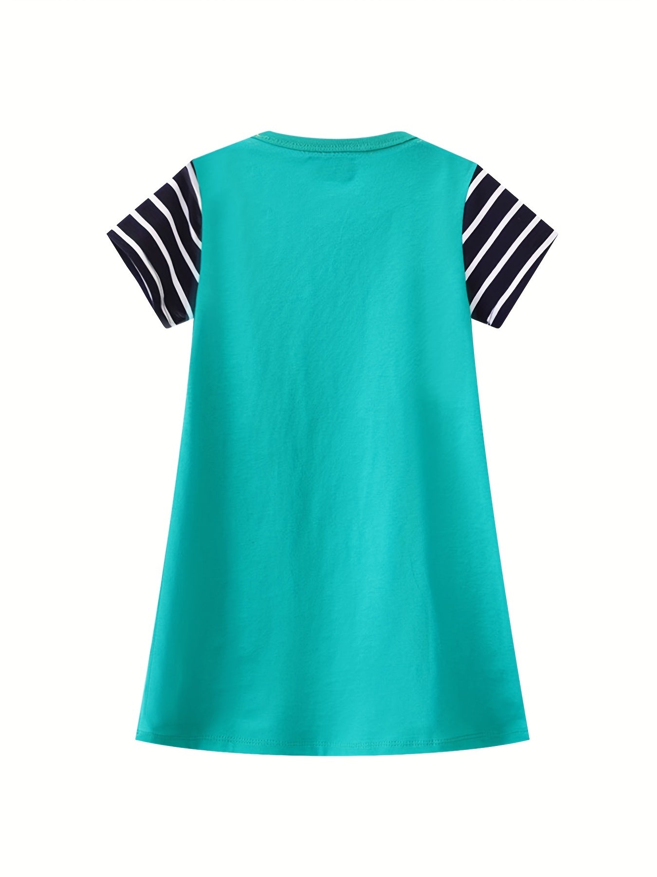 Toddler Girls Giraffe Embroidered Pocket Casual Dress