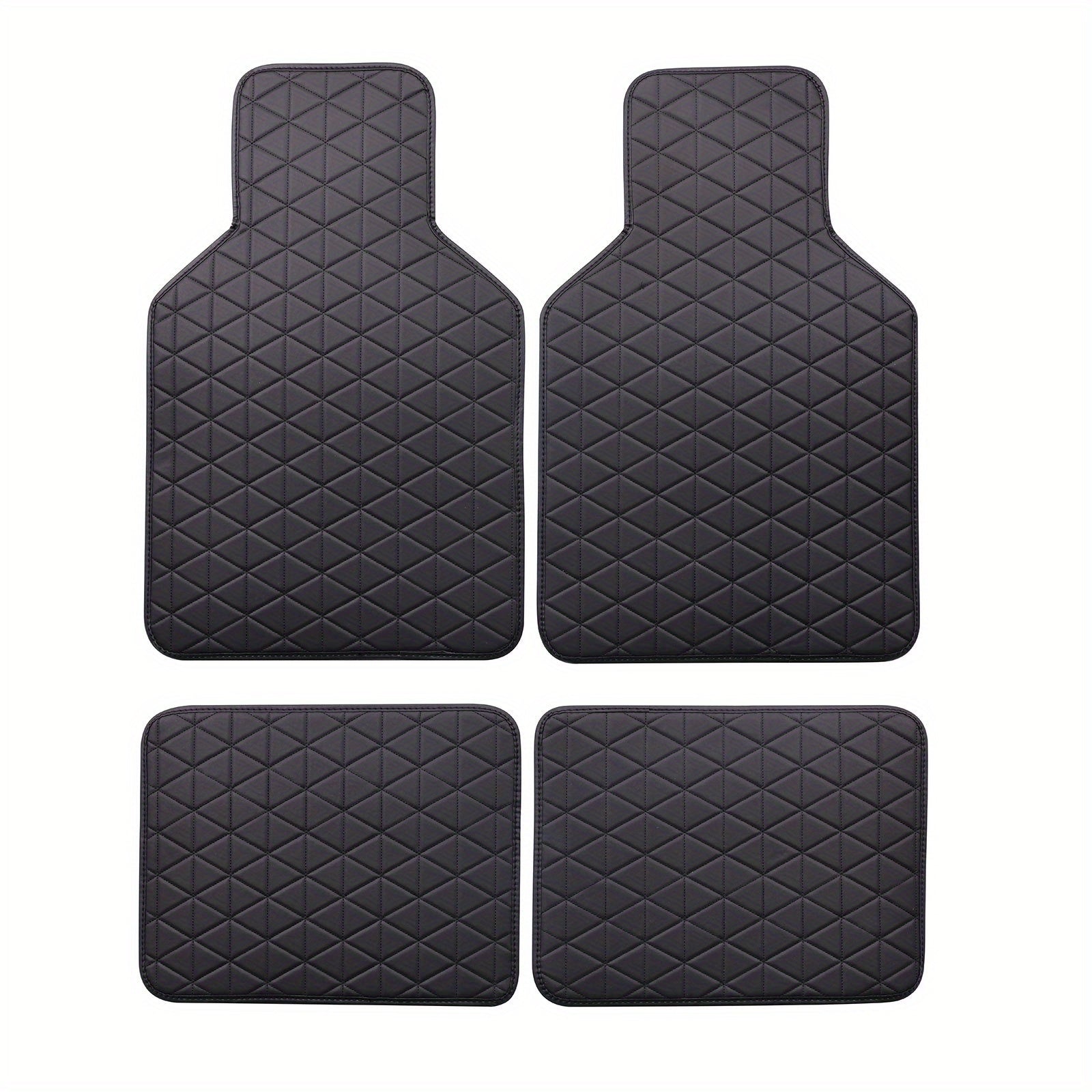 4pcs Waterproof Car Floor Mats PU Leather Front & Rear Car Carpet Accessories