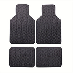 4pcs Waterproof Car Floor Mats PU Leather Front & Rear Car Carpet Accessories
