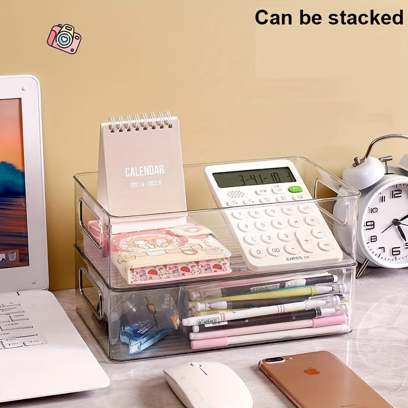 Transparent Storage Box for Kids' Desktop Organization