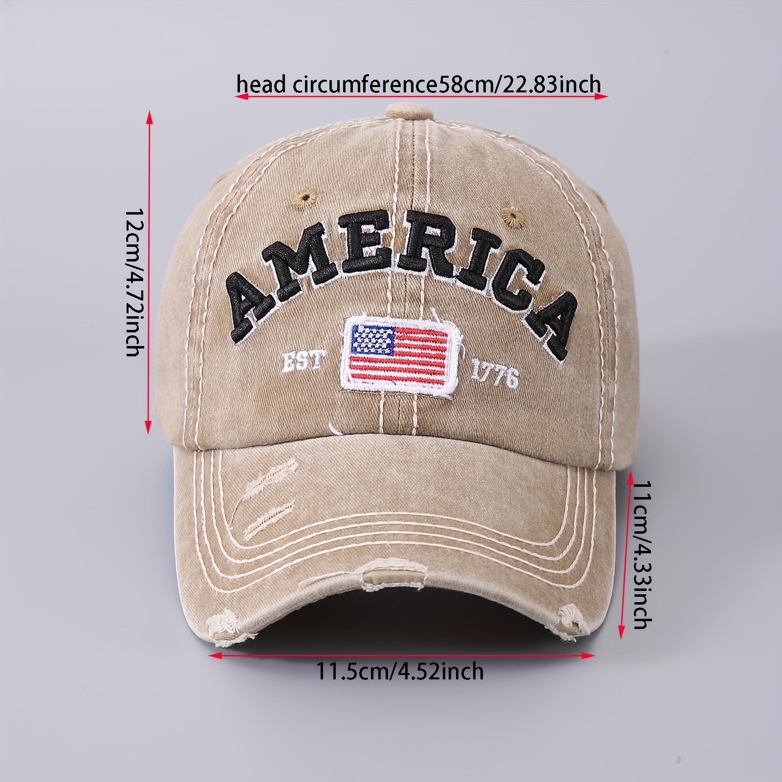 US Flag Cotton Baseball Cap for Men