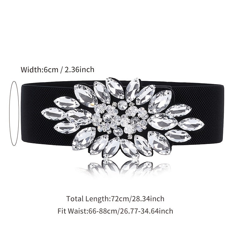Rhinestone Elastic Band Vintage Waist Belt