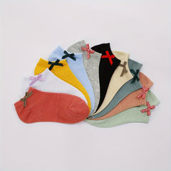 10 Pairs Bow Tie Socks Soft Lightweight Ankle Socks Women's Stockings