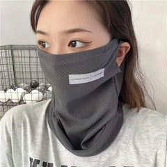 Ice Silk Sunproof Mask Ear Hook Neck Gaiter Solid Unisex Balaclava