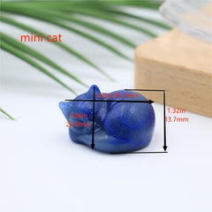 Crystal Sleeping Cat Figurine Home Decor