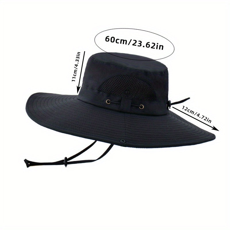 Wide Brim Breathable Bucket Hat For Outdoor Fishing Mountaineering