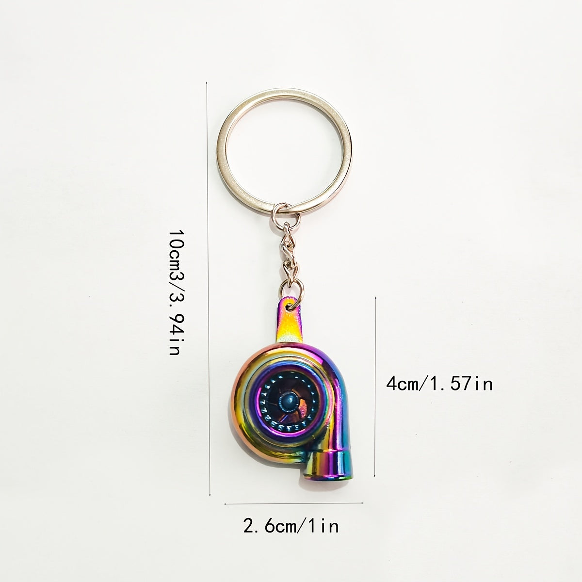 Spinning Turbo Wheel Rim Tyre Keyring Holder Keychain