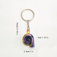 Spinning Turbo Wheel Rim Tyre Keyring Holder Keychain