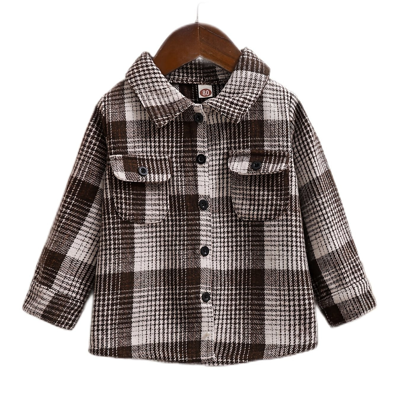 Toddler Plaid Flannel Shirt Long Sleeve Casual Fall Winter Coat Top