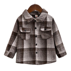 Toddler Plaid Flannel Shirt Long Sleeve Casual Fall Winter Coat Top
