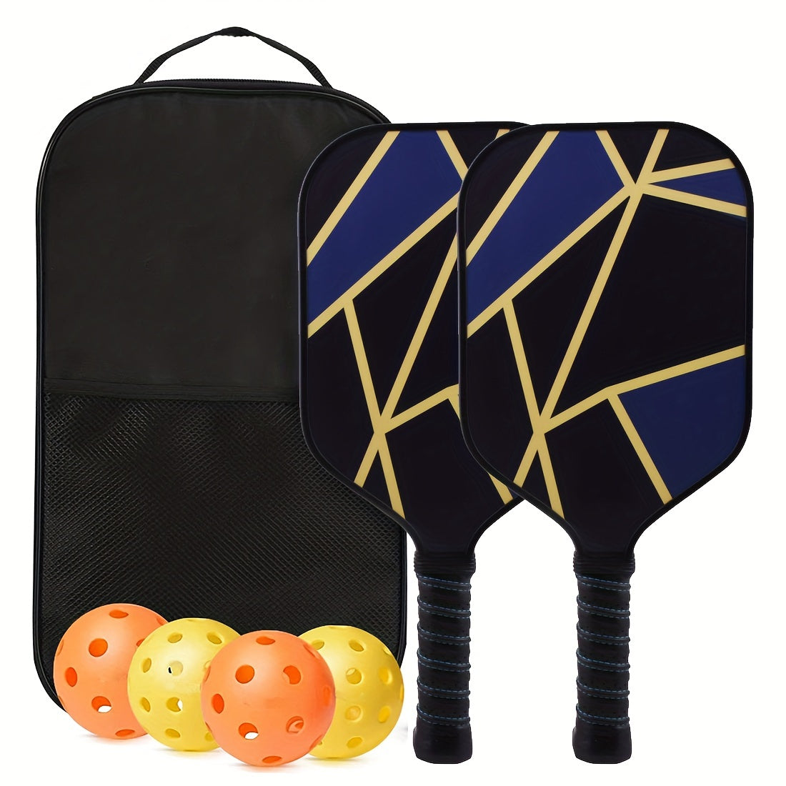 Carbon Fiber Pickleball Racket Set with 2 Rackets and 4 Balls