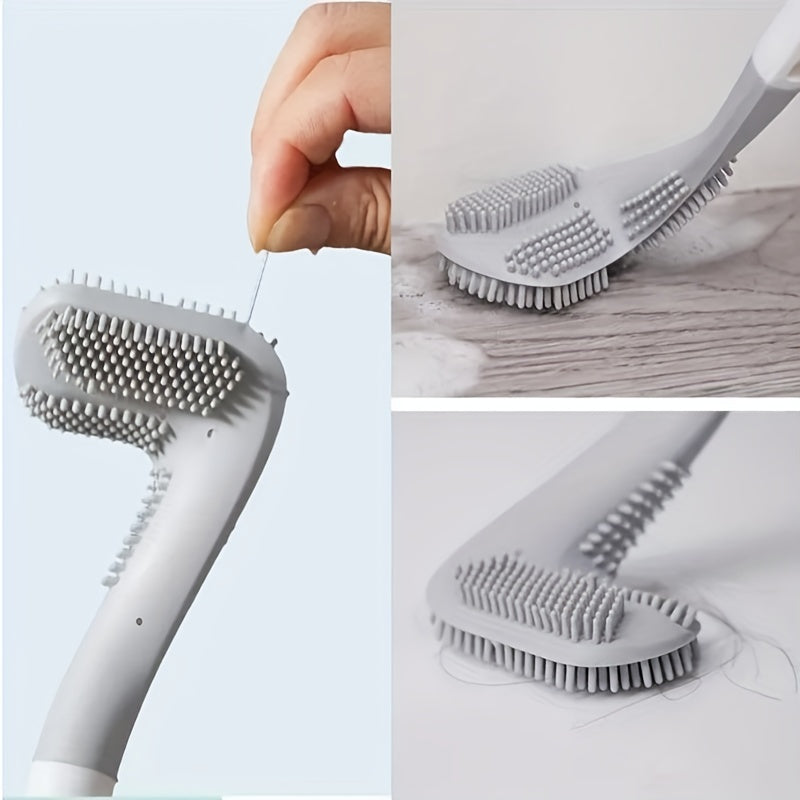 Silicone Toilet Brush with Soft Head and Long Handle