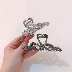 Twisted Hair Claw Rhinestone Zircon Shark Claw Ponytail Holder Hair Accessory
