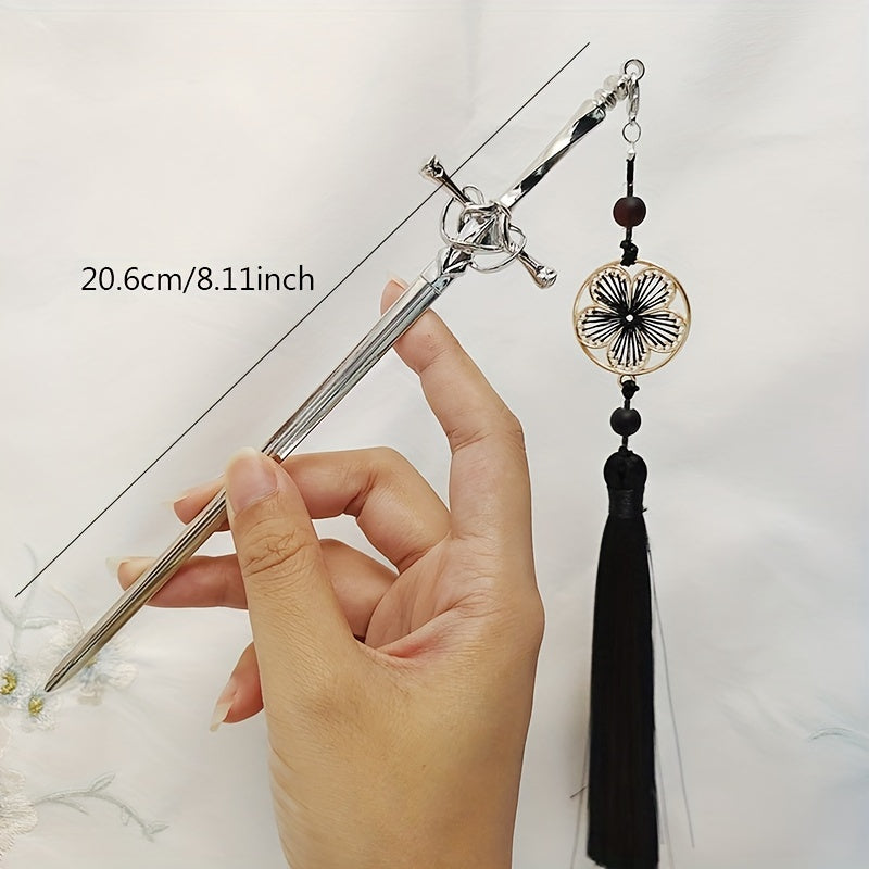 Ancient Sword Shape Hairpin Vintage Hair Stick Tassel Hair Accessories