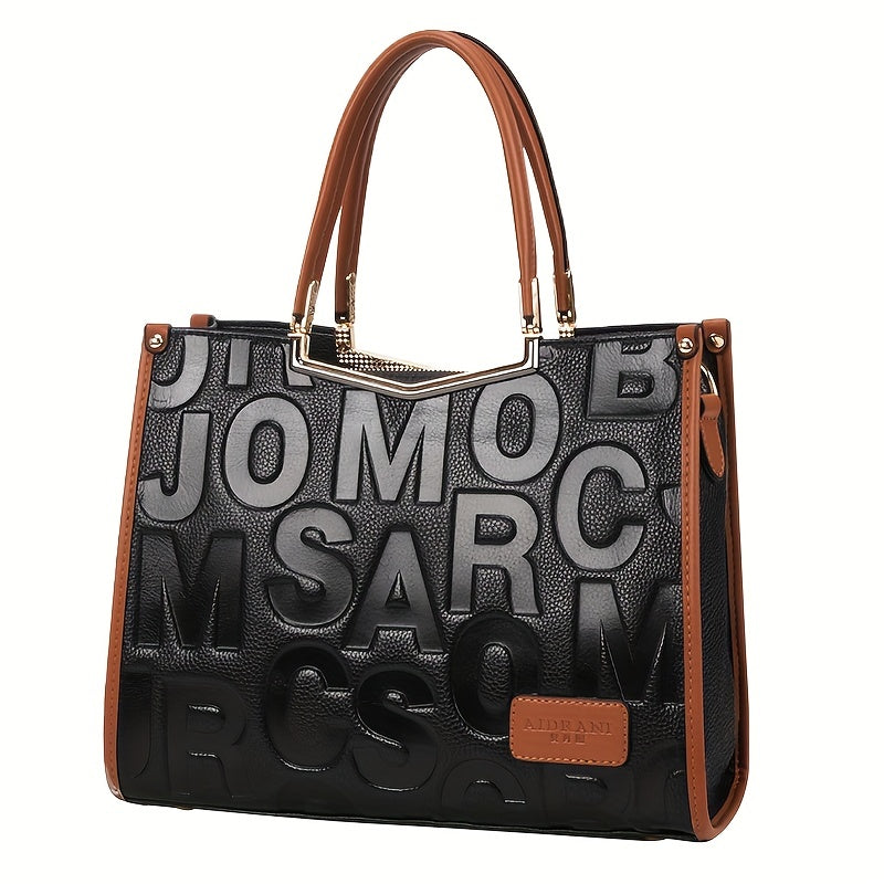 Embossed Tote Bag Leather Handbags Women's Satchel Purse