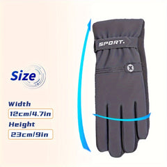 Winter Fleece Lined Warm Gloves Anti Slip Waterproof Touch Screen Gloves