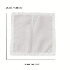 6pcs Lace Trim Handkerchief Set Women's Wedding DIY Decoration