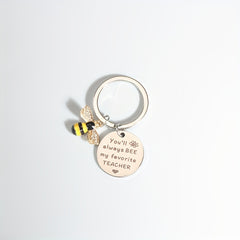 Rhinestone Bee Keychain Metal Key Ring Purse Bag Backpack Charm Gift