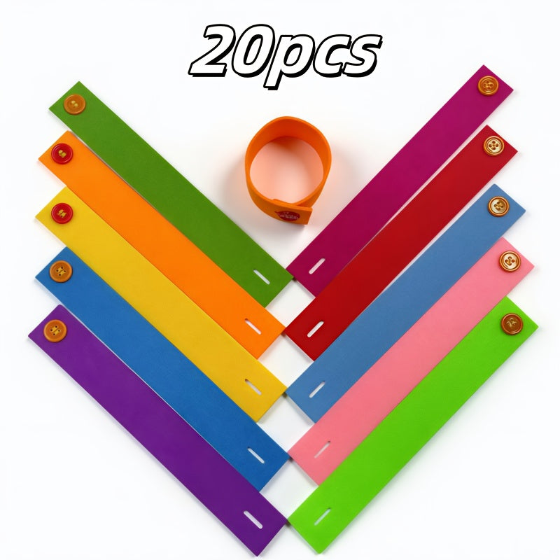 20pcs Colorful Button Bracelets Educational Felt Toy for Fine Motor Skills