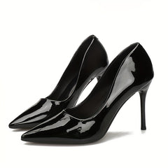 Women's Sexy Pointed Toe High Heels Slip On Patent Leather Stiletto Heels