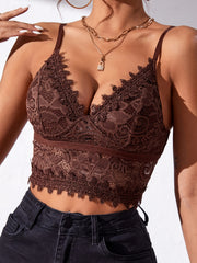 Sexy Lace Crop Top V Neck Cami Summer Women's Clothing