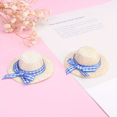 4pcs Straw Hats Set DIY Craft Doll Accessories Party Decorations