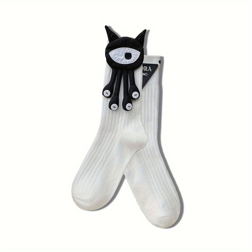 Women's Doll Decor Comfy Mid Tube Socks Stockings Hosiery