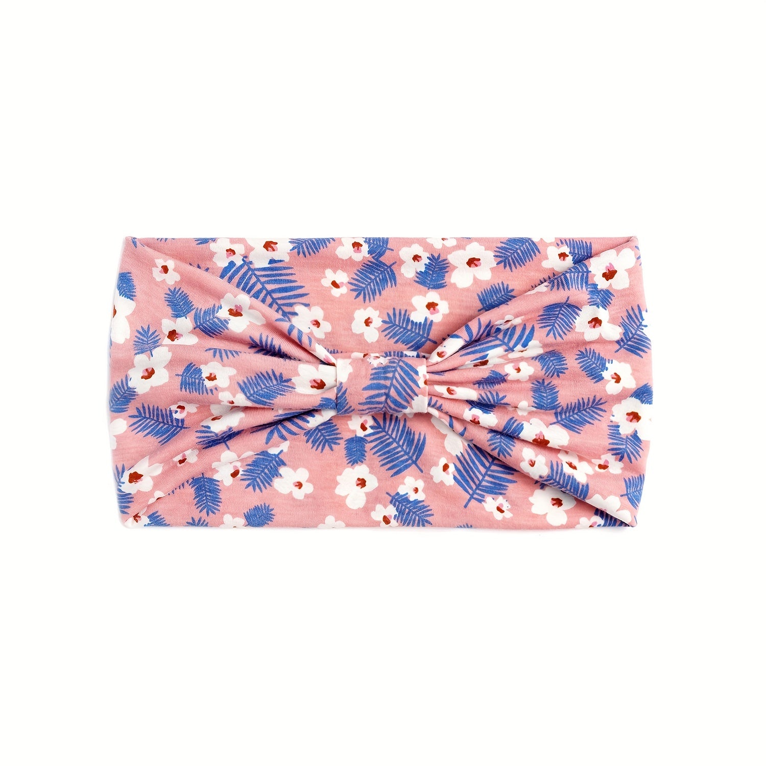 Floral Print Criss Cross Headband Wide Elastic Head Hoop Sweatband