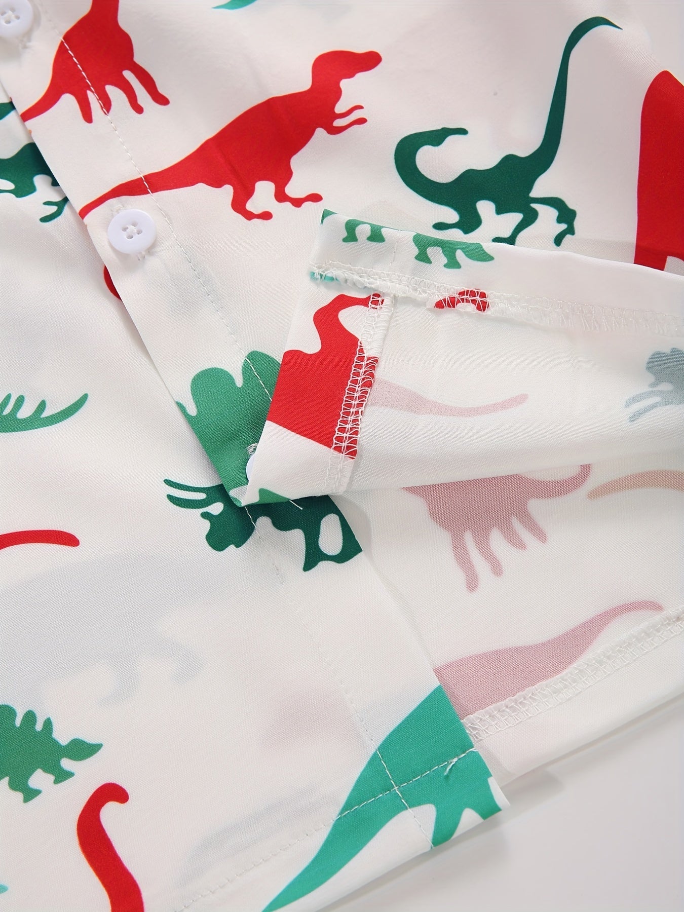 2pcs Boys Dinosaur Print Shirt & Shorts Set Kids Summer Clothes