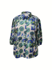  Floral Print Button Up Shirt