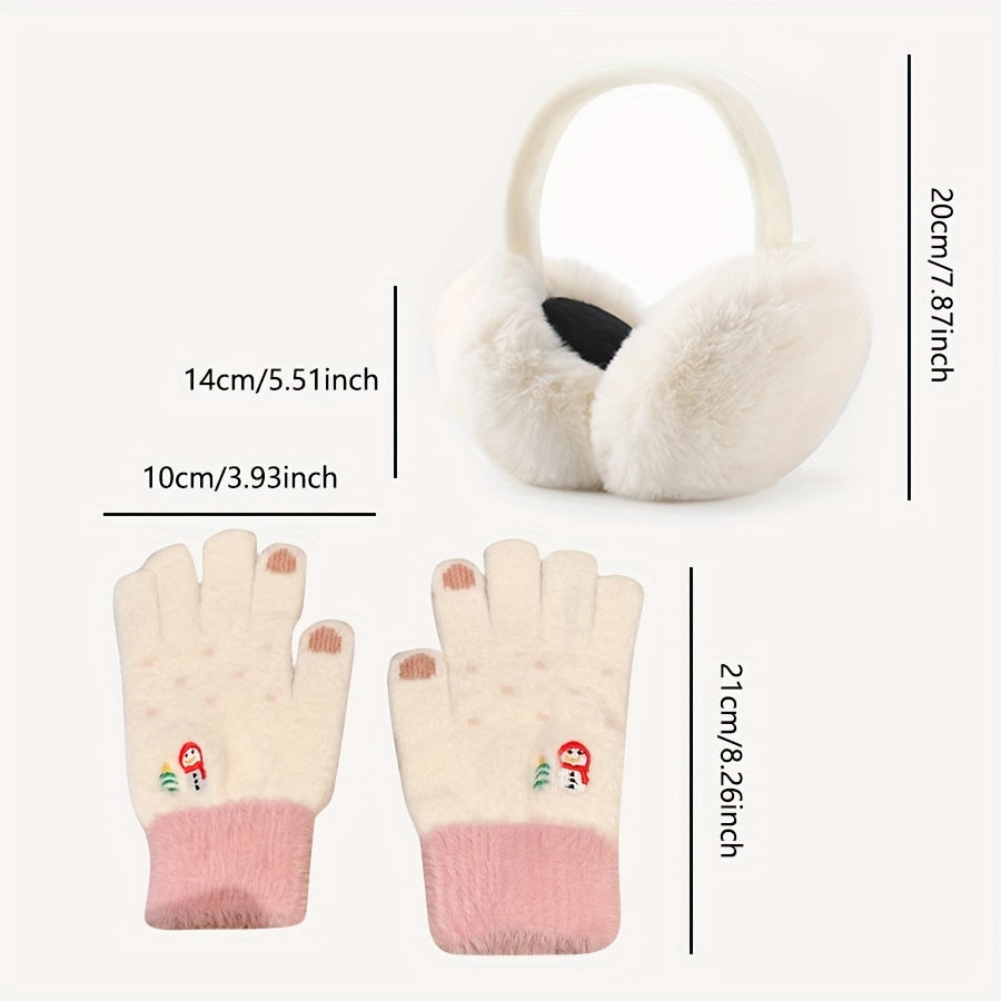 Women's Foldable Winter Earmuffs Plush Lining Windproof Cold Proof Ear Warm