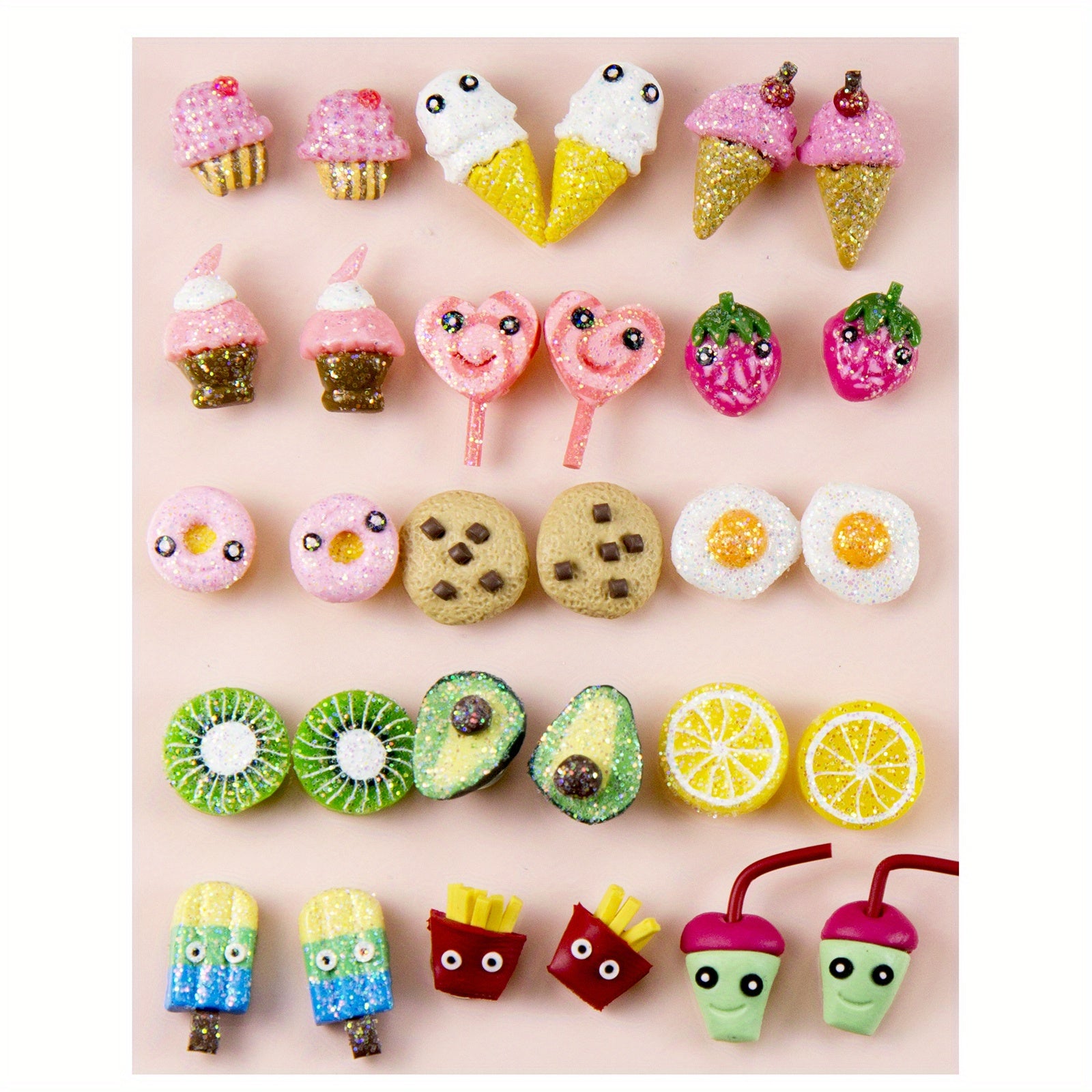 15 Pairs Hypoallergenic Animal Unicorn Donut Stud Earrings for Girls