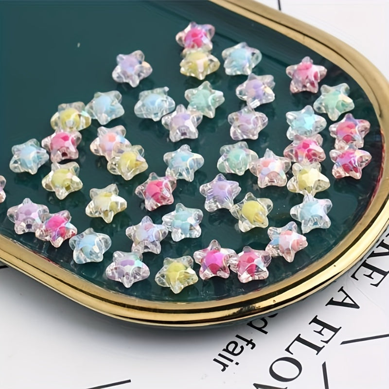 20pcs 12mm Plated Acrylic Star Inner Beads DIY Jewelry Accessories