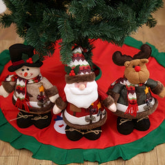 Christmas Ornament Snowman Reindeer Santa Claus Plush Doll Home Decor