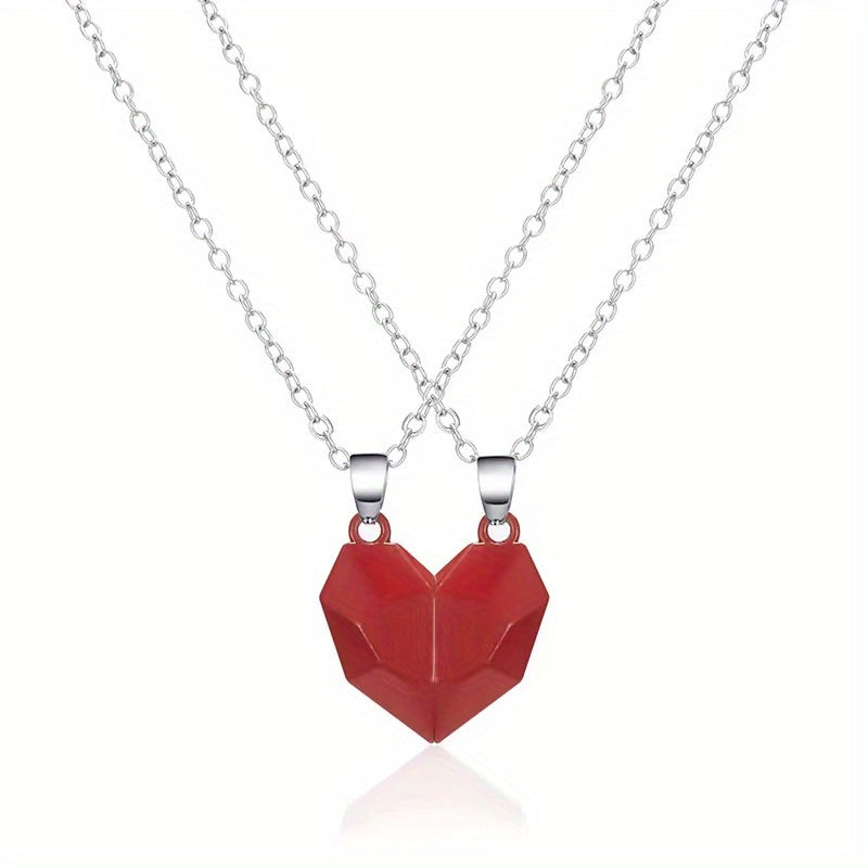 Magnet Heart Necklace Niche Gift Chain Men Women