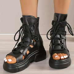 Women's High Top Platform Sandals Cut Out Breathable Shoes