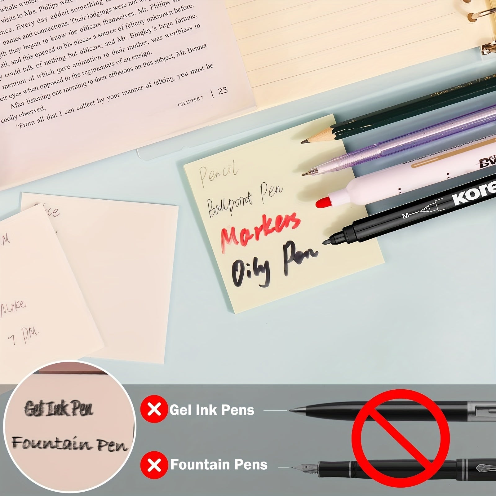 Clear Sticky Notes 400pcs for Books Page Markers