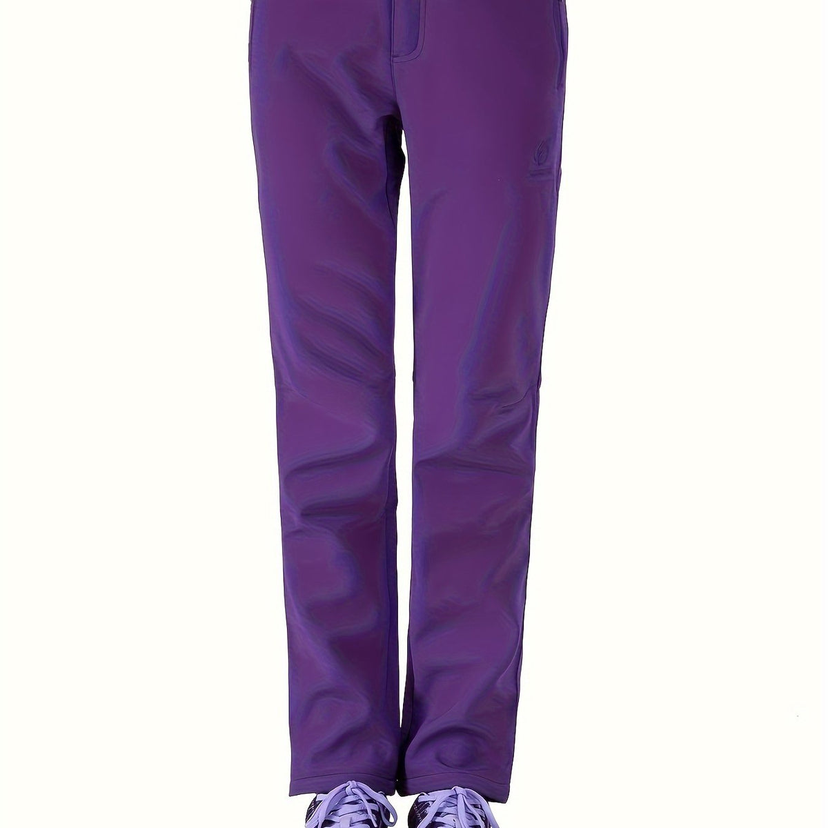 Women's Purple Fleece Lined High Waist Sports Pants