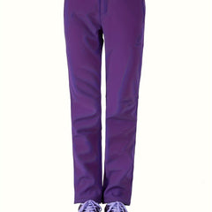 Women's Purple Fleece Lined High Waist Sports Pants