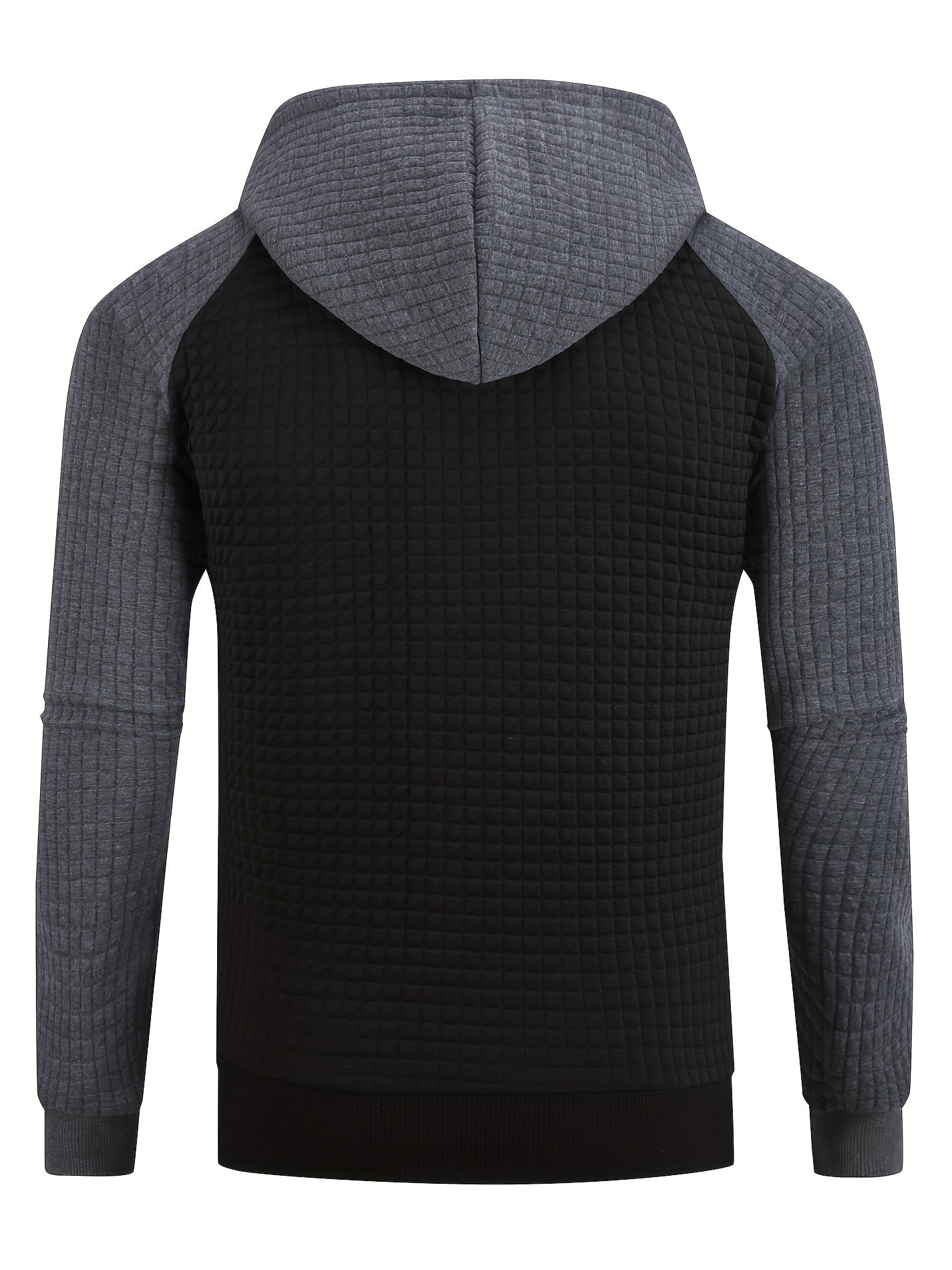 Men's Waffle Pattern Hooded Jacket