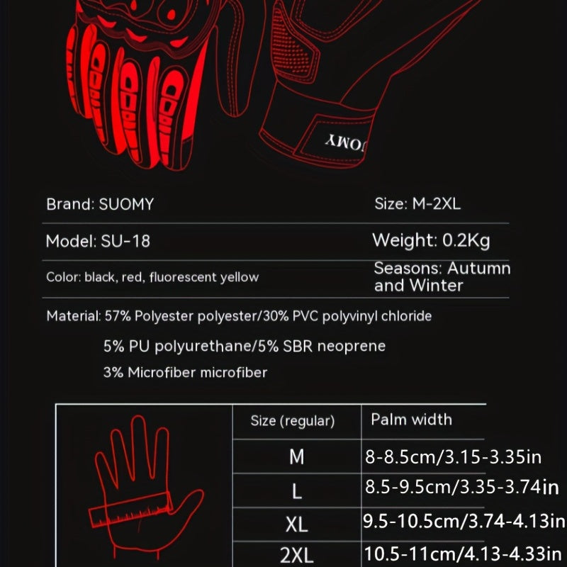 Snowmobile Skiing Touch Screen Motorcycle Gloves for Men & Women