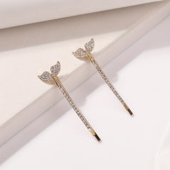 2pcs Mermaid Tail Hair Clip Bobby Pin Barrette Rhinestone Hair Slides Clip