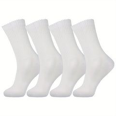 4 Pairs Bamboo Diabetic Neuropathy Socks Non Binding Loose Top & Seamless Toe